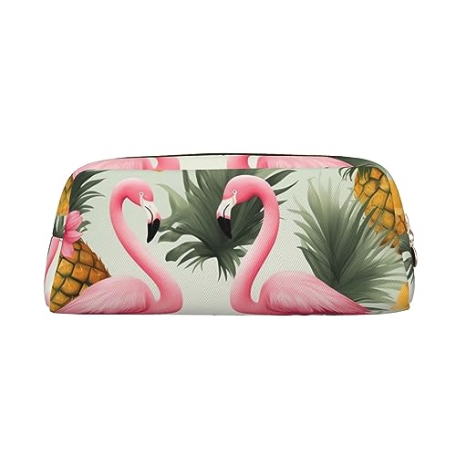 Kururi Flamingos und Ananas Drucken Bleistift Fall Tragbare Reise Make-up Tasche Stift Beutel Organizer Box Für Bürobedarf Reise, gold, Einheitsgröße von Kururi