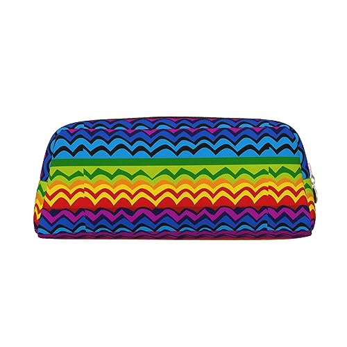 Kururi Gay Pride Federmäppchen mit Regenbogen-Muster, tragbar, Reise-Make-up-Tasche, Schreibwaren-Organizer-Box für Bürobedarf, Reisen, gold, Einheitsgröße, Kulturbeutel von Kururi