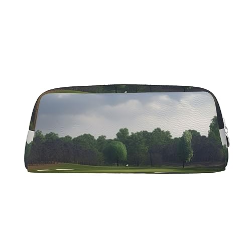 Kururi Golf Course Print Pencil Case Portable Travel Makeup Bag Pen Pouch Organizer Box For Office Supplies Travel, silber, Einheitsgröße von Kururi