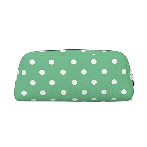 Kururi Grüne Tupfen Drucken Bleistift Fall Tragbare Reise Make-up Tasche Stift Beutel Organizer Box Für Bürobedarf Reisen, silber, Einheitsgröße von Kururi