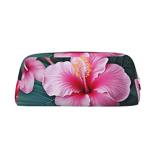 Kururi Hawaii Rosa Blume Druck Bleistift Fall Tragbare Reise Make-up Tasche Stift Beutel Organizer Box Für Bürobedarf Reisen, gold, Einheitsgröße von Kururi