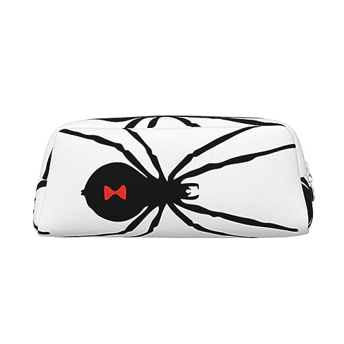 Kururi Schwarze Spinne Druck Bleistift Fall Tragbare Reise Make-up Tasche Schreibwaren Organizer Box für Bürobedarf Reisen, silber, Einheitsgröße, Kulturbeutel von Kururi