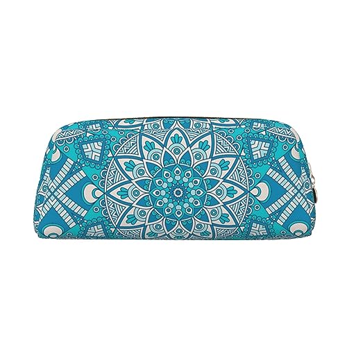 Kururi Vintage Mandala Blumen Boho Print Federmäppchen Tragbare Reise Make-up Tasche Schreibwaren Organizer Box für Bürobedarf Reisen, gold, Einheitsgröße, Kulturbeutel von Kururi