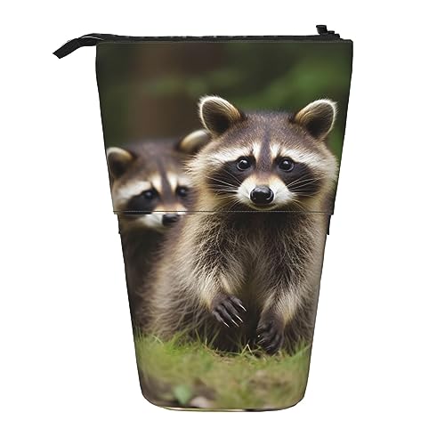Nette Waschbär-Druck-Bleistift-Beutel Stehen oben Bleistift Fall Dauerhafte Teleskop Stift Tasche Make-up Tasche Für Bürobedarf, Schwarz , Einheitsgröße, Modern Nette Waschbär-Druck-Bleistift-Beutel Stehen oben Bleistift Fall Dauerhafte Teleskop Stift Tasche Make-up Tasche Für Bürobedarf, Schwarz , Einheitsgröße, Modern von Kururi