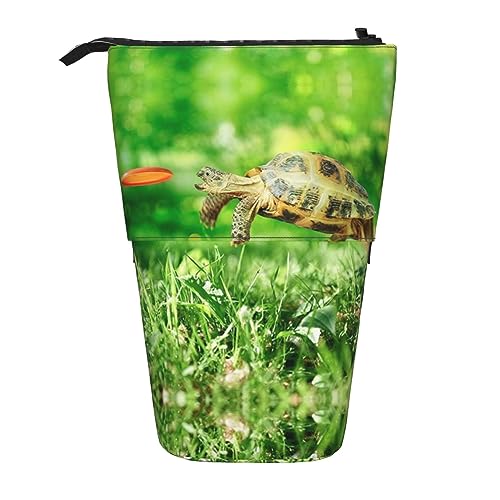 Schildkröte Schildkröte Springen Druck Bleistift Tasche Stehen Sie oben Bleistift Fall Langlebig Teleskop Stift Tasche Make-up Tasche für Bürobedarf, Schwarz , Einheitsgröße, Kulturbeutel Schildkröte Schildkröte Springen Druck Bleistift Tasche Stehen Sie oben Bleistift Fall Langlebig Teleskop Stift Tasche Make-up Tasche für Bürobedarf, Schwarz , Einheitsgröße, Kulturbeutel von Kururi