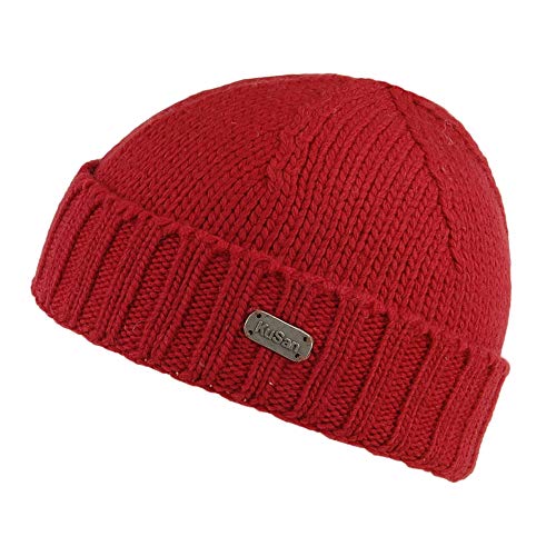 Kusan Fisherman Beanie Mütze aus Merinowolle - Rot - Einheitsgröße von Kusan