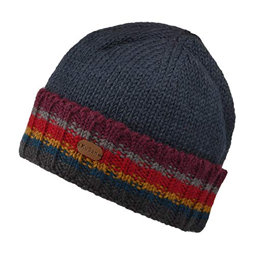 Kusan Turn Up Cuff Strick Beanie Mütze - Marineblau - Einheitsgröße von Kusan