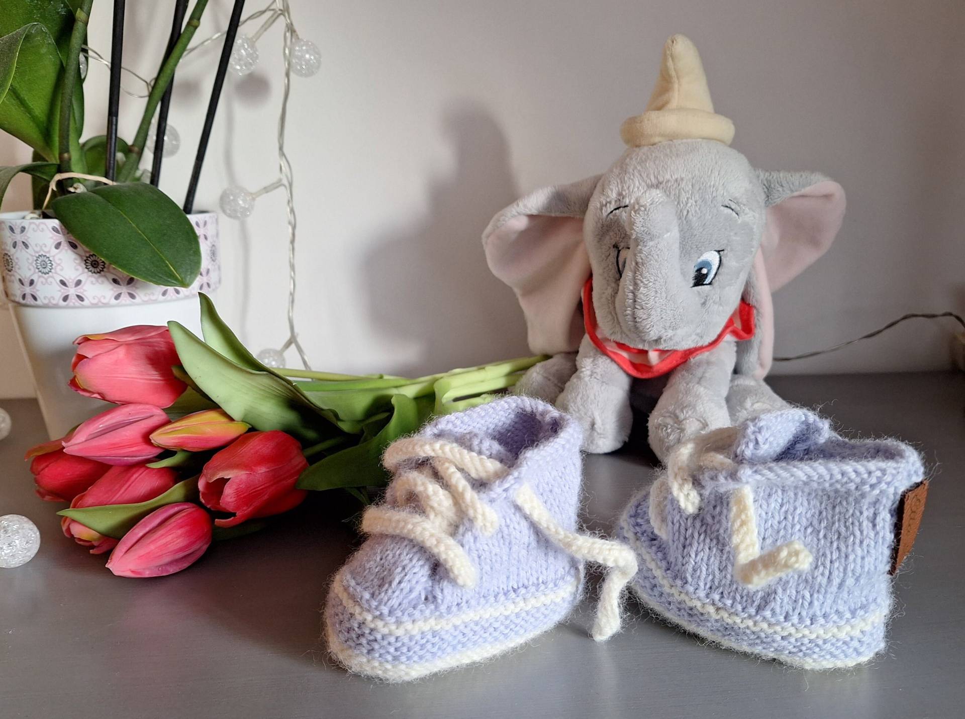 Kuschelige Baby-Sneaker Größe 17-18/7-12 Monate von KuschelMohairAlpaka