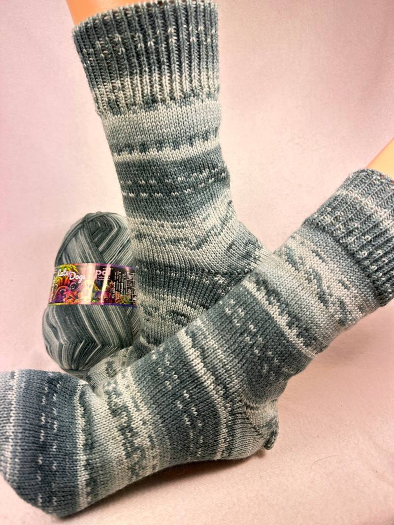 46/47 Selbstgestrickte Socken, Wollsocken Strümpfe von KuschelWolle