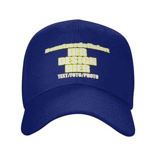 Kustima Basecap personalisiert Kappe personalisierte für Männer & Frauen |mit Foto/Logo/Text | Verstellbare Schirmmütze selbst gestalten | Mesh Cap Baseball Caps Herren Damen von Kustima