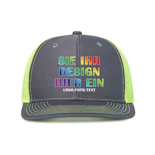 Kustima Basecap personalisiert Kappe personalisierte für Männer & Frauen |mit Foto/Logo/Text | Verstellbare Schirmmütze selbst gestalten | Mesh Cap Baseball Caps Herren Damen von Kustima