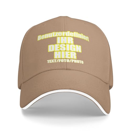 Kustima Basecap personalisiert Kappe personalisierte für Männer & Frauen |mit Foto/Logo/Text | Verstellbare Schirmmütze selbst gestalten | Mesh Cap Baseball Caps Herren Damen von Kustima