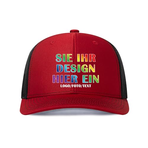 Kustima Basecap personalisiert Kappe personalisierte für Männer & Frauen |mit Foto/Logo/Text | Verstellbare Schirmmütze selbst gestalten | Mesh Cap Baseball Caps Herren Damen von Kustima