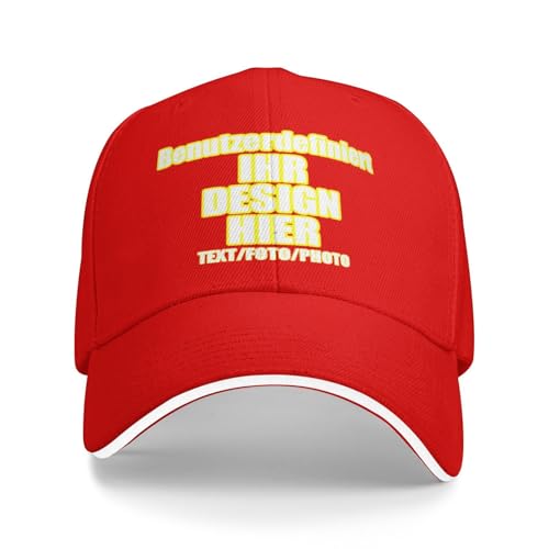 Kustima Basecap personalisiert Kappe personalisierte für Männer & Frauen |mit Foto/Logo/Text | Verstellbare Schirmmütze selbst gestalten | Mesh Cap Baseball Caps Herren Damen von Kustima
