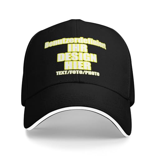 Kustima Basecap personalisiert Kappe personalisierte für Männer & Frauen |mit Foto/Logo/Text | Verstellbare Schirmmütze selbst gestalten | Mesh Cap Baseball Caps Herren Damen von Kustima