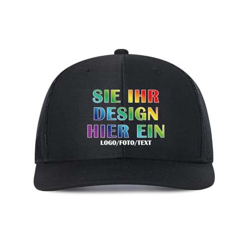 Kustima Basecap personalisiert Kappe personalisierte für Männer & Frauen |mit Foto/Logo/Text | Verstellbare Schirmmütze selbst gestalten | Mesh Cap Baseball Caps Herren Damen von Kustima