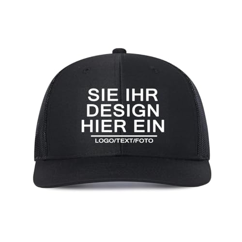 Kustima Basecap personalisiert mit Foto/Logo/Text, Baseball Cap selbst gestalten Verstellbare Trucker-Kappe personalisierte als Geschenk,Mesh Caps Männer Frauen,Snapback Schildkappe Herren Damen von Kustima