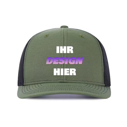Kustima Basecap personalisiert mit Foto/Logo/Text,Kappe selbst gestalten mit Ihrem Logo,Unisex Trucker-Kappe Mesh Cap personalisierte,Verstellbare Baseball Caps für Männer & Frauen Schwarz von Kustima