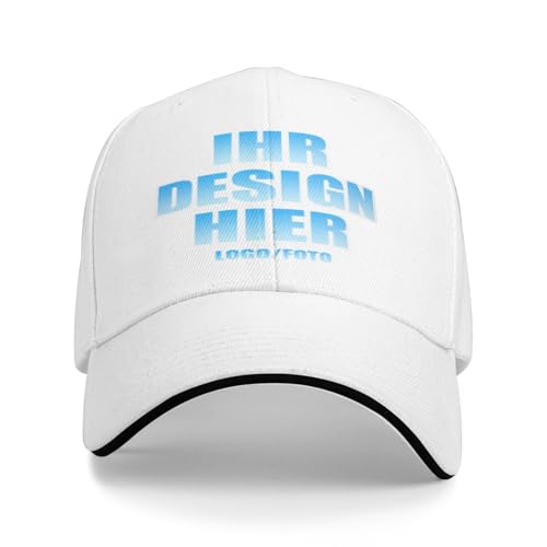 Kustima Basecap personalisiert mit Foto/Logo/Text,Trucker Cap Mesh-Kappe personalisierte selbst gestalten,Verstellbare Baseball Caps für Männer Frauen,Unisex Dad Cap Schwarz von Kustima