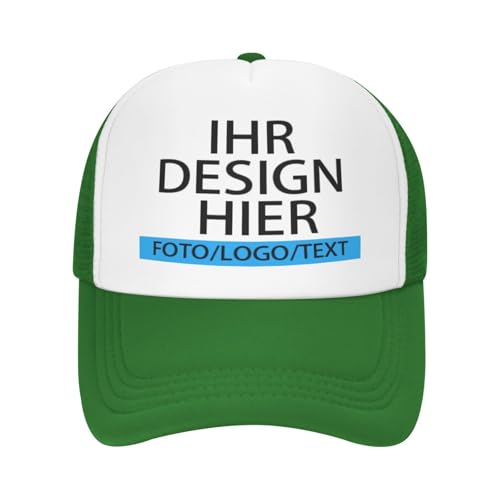Kustima Basecap personalisiert mit Foto/Logo/Text | selbst gestalten | Kappe personalisiertes Baseball Cap | Trucker Caps Herren Damen in großen Mengen | Mesh Cap für Männer Frauen von Kustima