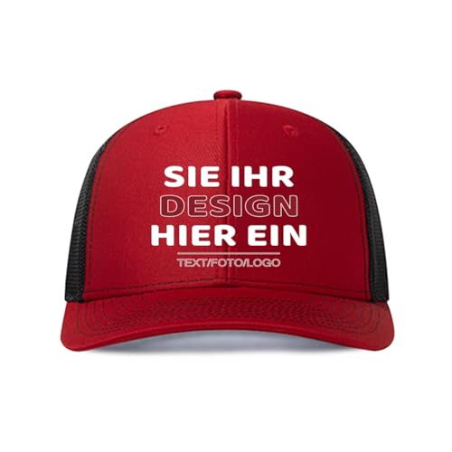 Kustima Basecap personalisiert mit Foto/Logo/Text | selbst gestalten | Kappe personalisiertes Baseball Cap | Trucker Caps Herren Damen in großen Mengen | Mesh Cap für Männer Frauen von Kustima