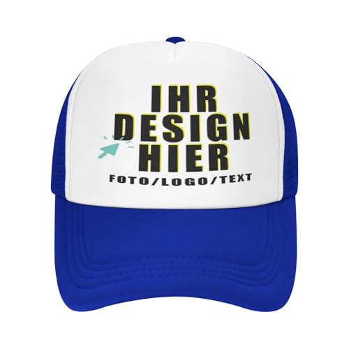 Kustima Basecap personalisiert selbst gestalten Kappe für Männer & Frauen | personalisierte Schirmmütze mit Foto/Logo/Text | Verstellbare | Mesh Caps Baseball Cap Herren Damen von Kustima