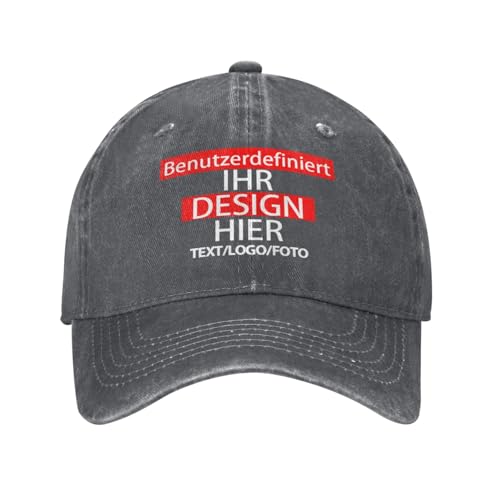 Kustima Basecap personalisiert selbst gestalten Kappe für Männer & Frauen | personalisierte Schirmmütze mit Foto/Logo/Text | Verstellbare | Mesh Caps Baseball Cap Herren Damen von Kustima