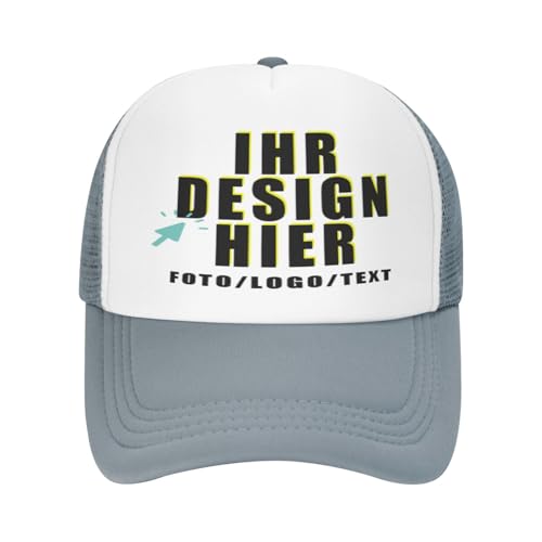Kustima Basecap personalisiert selbst gestalten Kappe für Männer & Frauen | personalisierte Schirmmütze mit Foto/Logo/Text | Verstellbare | Mesh Caps Baseball Cap Herren Damen von Kustima