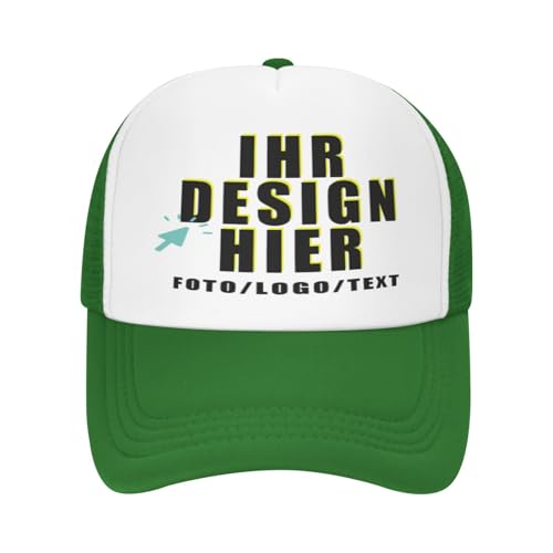 Kustima Basecap personalisiert selbst gestalten Kappe für Männer & Frauen | personalisierte Schirmmütze mit Foto/Logo/Text | Verstellbare | Mesh Caps Baseball Cap Herren Damen von Kustima