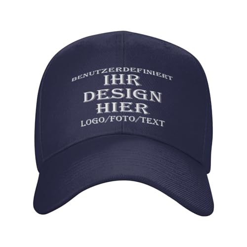Kustima Basecap personalisiert selbst gestalten Kappe für Männer & Frauen | personalisierte Schirmmütze mit Foto/Logo/Text | Verstellbare | Mesh Caps Baseball Cap Herren Damen von Kustima