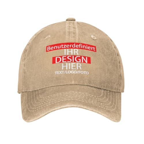 Kustima Basecap personalisiert selbst gestalten Kappe für Männer & Frauen | personalisierte Schirmmütze mit Foto/Logo/Text | Verstellbare | Mesh Caps Baseball Cap Herren Damen von Kustima