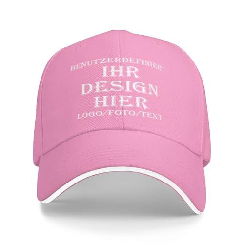 Kustima Basecap personalisiert selbst gestalten Kappe für Männer & Frauen | personalisierte Schirmmütze mit Foto/Logo/Text | Verstellbare | Mesh Caps Baseball Cap Herren Damen von Kustima