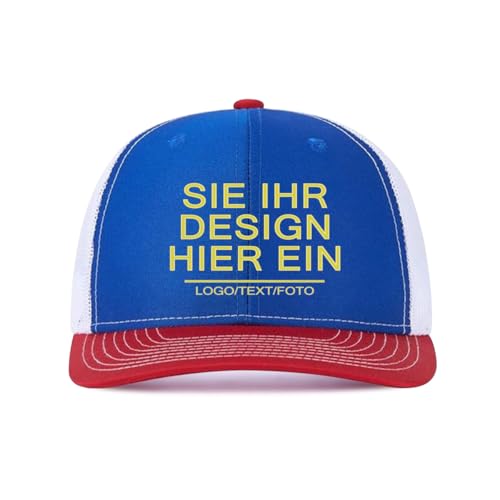 Kustima Basecap personalisiert selbst gestalten Kappe für Männer & Frauen | personalisierte Schirmmütze mit Foto/Logo/Text | Verstellbare | Mesh Caps Baseball Cap Herren Damen von Kustima