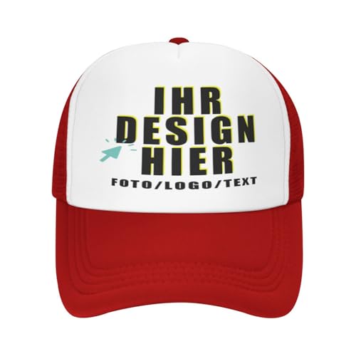 Kustima Basecap personalisiert selbst gestalten Kappe für Männer & Frauen | personalisierte Schirmmütze mit Foto/Logo/Text | Verstellbare | Mesh Caps Baseball Cap Herren Damen von Kustima