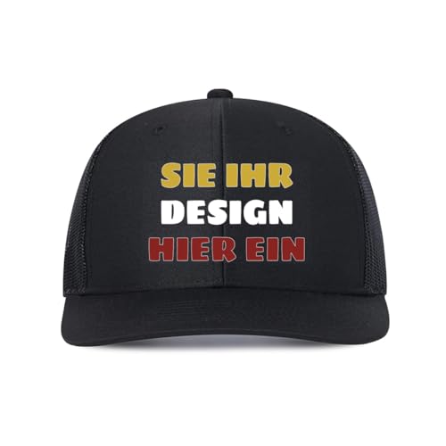 Kustima Schirmmütze personalisiert mit Foto/Logo/Text,Mesh-selbst gestalten,Trucker-Kappe selbst gestalten,Verstellbare Dad Cap für Männer & Frauen,Baseball Cap Herren Damen Schwarz von Kustima
