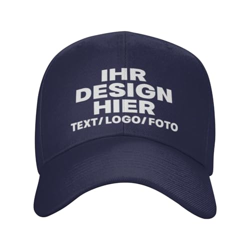 Kustima Trucker Cap personalisiert mit Foto/Logo/Text,Baseball Caps selbst gestalten,Mesh-Kappe personalisierte für Männer & Frauen,Verstellbare Dad Cap Schwarz,Basecap Herren Damen von Kustima