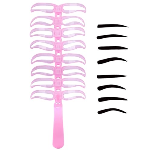 Kustimantu Augenbrauen-Schablonen-Set für Frauen | Wiederverwendbares Modellier-Set mit acht Stilen | Wiederverwendbares und waschbares Make-up-Zubehör für Reisen Abend von Kustimantu
