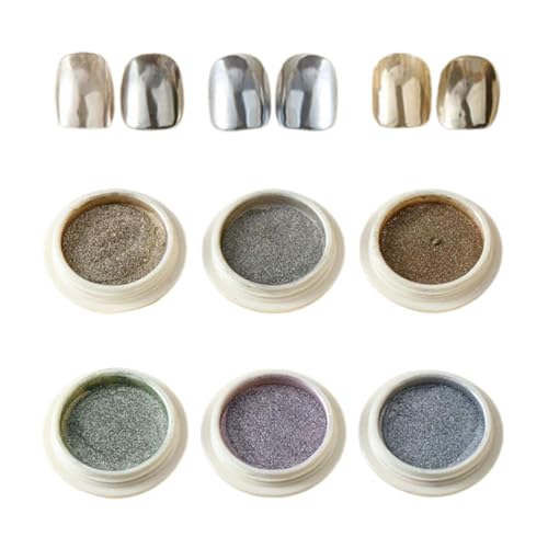 Kustimantu Chrom Nagelpulver Set, Chrom Nagelpulver, Mädchen Mirror Effect Fingernail Pigment | Schimmerndes Nagelpulver für Festival, Dating, Make-up von Kustimantu