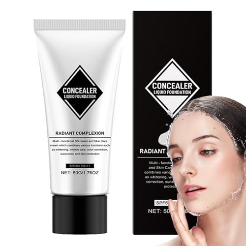 Kustimantu Concealer-Flüssigkeit Foundation, feuchtigkeitsspendende flüssige Foundation – 1,76 oz, SPF 50+ Tone Correction Makeup, Hydrating Skin Care Cream Scird von Kustimantu