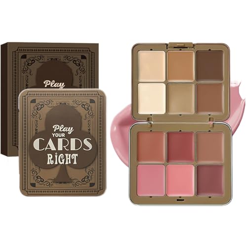 Kustimantu Concealer-Palette mit Creme-Concealer, Rouge und Concealer Palette | Tragbare Rouge-Kontur – Rote und Konturpalette für Frauen von Kustimantu