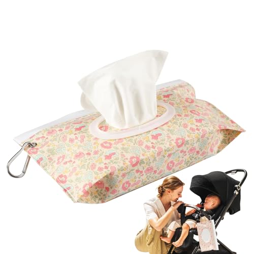 Kustimantu Feuchttuchtasche | Waschlappenhalter | Wiederaufladbarer Behälter, wasserdicht, tragbar, wiederverwendbar, für Kinderwagen, Auto und unterwegs, oder Mädchen, Rosa, Se référer au von Kustimantu