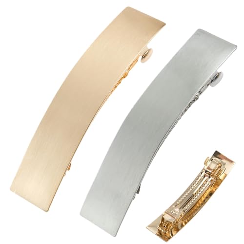 Kustimantu Flache Haarspangen für dünnes Haar, französische Haarspange – große Haarspangen für Mädchen | Französische Retro-Metallspangen für Frauen, eine große Wetterfahne von Kustimantu