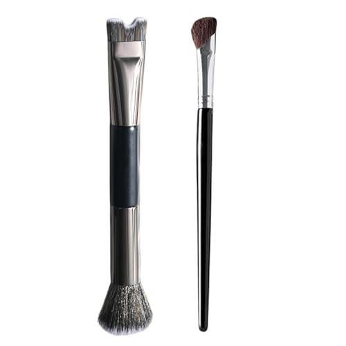 Kustimantu Konturenbürste für die Nase – U-Form – Make-up-Zubehör 2-in-1 mit rutschfestem Griff zum Hervorheben und Verzieren von Lidschatten von Kustimantu