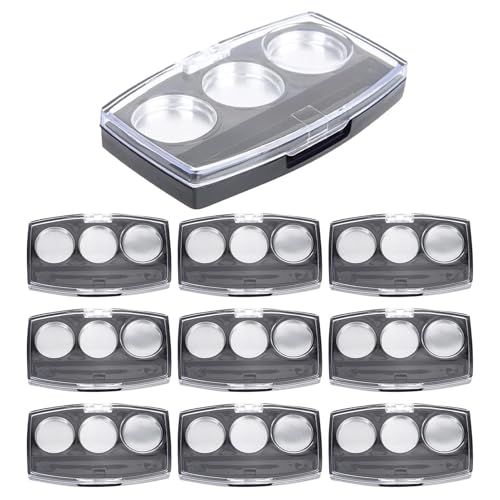 Kustimantu Leere Make -up -Palette, leere Make -up -Behälter - Kompakte Pan -Lidschatten -Tablettverpackung 10x - Kreativer Lidschattenbehälter Multifunktionales kosmetischer Aufbewahrungsbox für von Kustimantu
