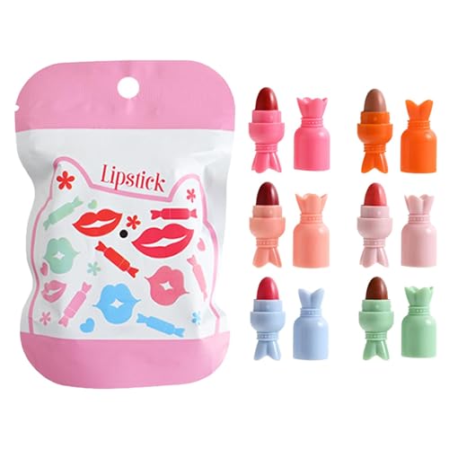 Kustimantu Lippenstiftpillen, mattes Lippenstift-Set | Set mit pigmentierten Lippenstiften, 6 x Samt, niedlich, für Frauen, Mädchen, Freundin von Kustimantu