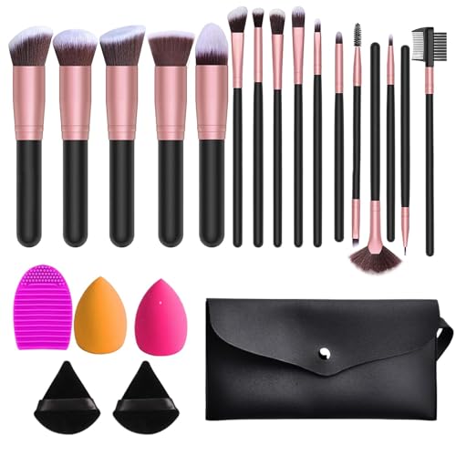 Kustimantu Make-up-Werkzeugset, Kosmetikpinsel-Set | Make-up-Pinsel- und Schwämme-Set, 20-teilig,Professionelles und anfängerfreundliches Make-up-Werkzeugset für Damen und Mädchen von Kustimantu