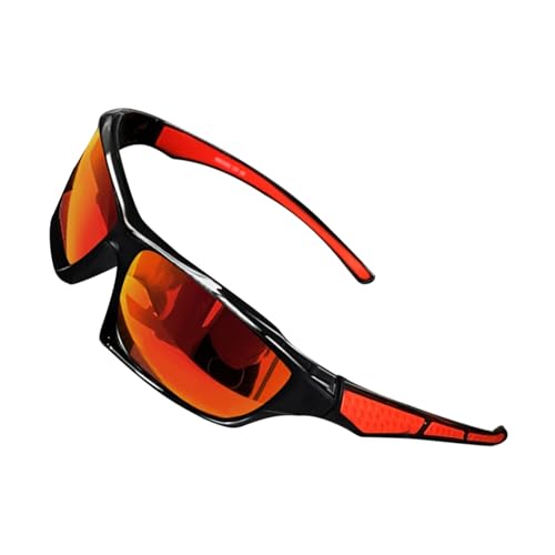 Kustimantu Polarisierte Sonnenbrille für Herren, polarisierte Sonnenbrille, kompletter Schutz, polarisierte Monde – bequeme modische Schattierungen, sportliche Eyewes, rot, Se référer au descriptif von Kustimantu