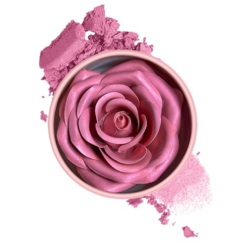 Kustimantu Rosafarbener Rouge, intensives Pigment und strahlende Farbe – 3D-Rouge mit Rosenblüten-Effekt für Frauen und junge Mädchen – leichte Textur und mehrschichtige Anwendung für Teint von Kustimantu