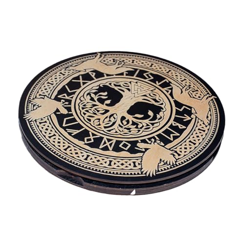 Kustimantu Runenset - Spirituelle Runen, Wahrsagerwerkzeuge aus Holz mit magnetischer Box und tragbaren Meditationsverzierungen für Anfänger Männer und Frauen in der Praxis, Consulte la descripción von Kustimantu