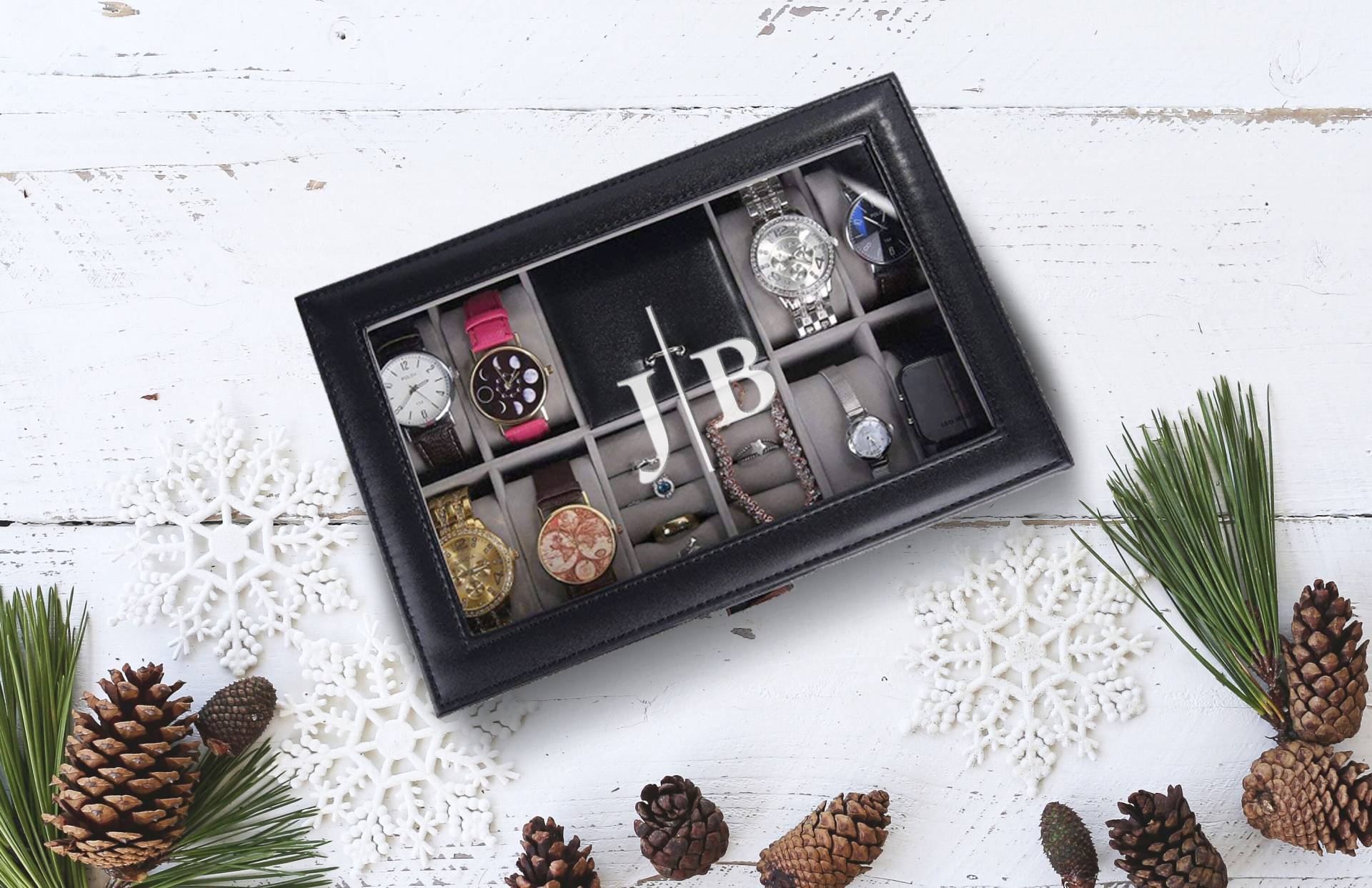 Männer Schmuckbox, Weihnachtsgeschenk Für Mann, Uhrenbox Geschenk Weihnachten, Organisation Box, Weihnachtsgeschenkideen Ihn, Monogramm Box von KustomProducts